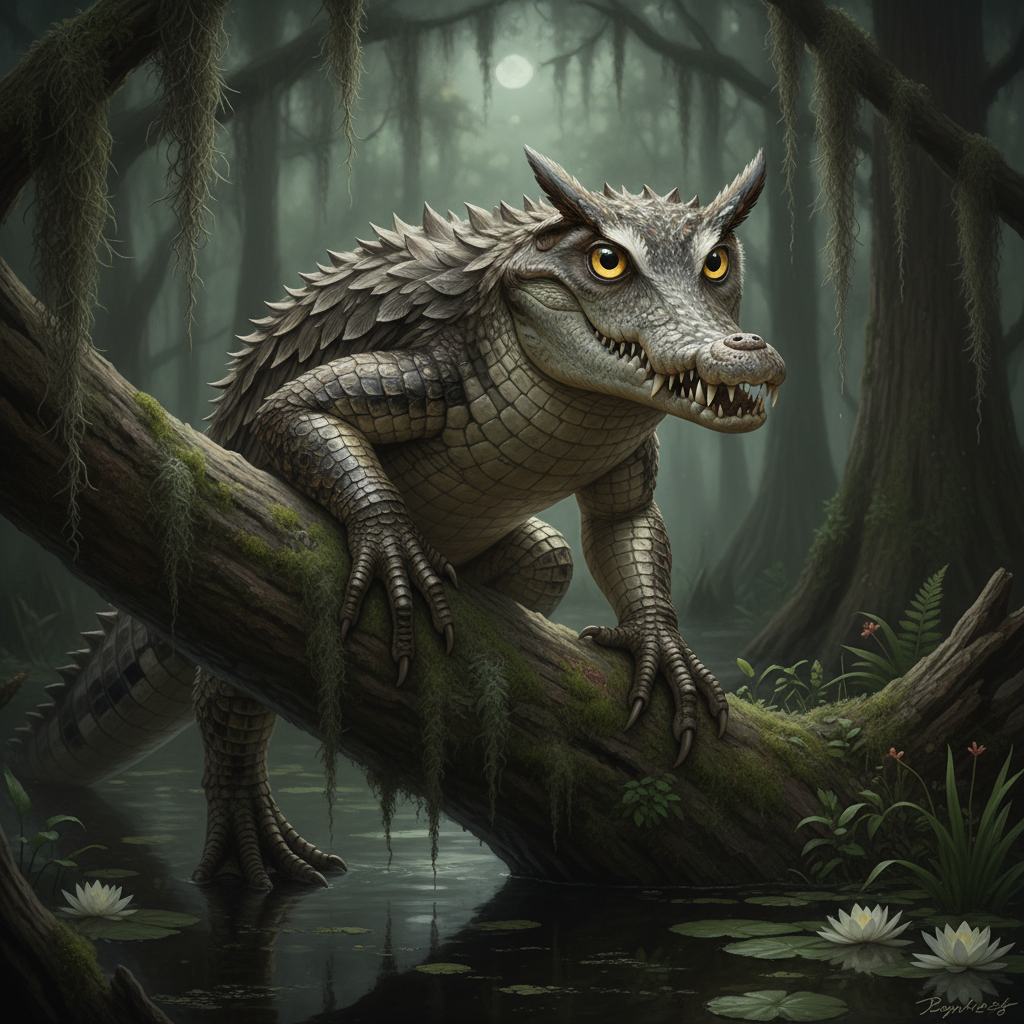 Crocowl - owl and crocodile hybrid