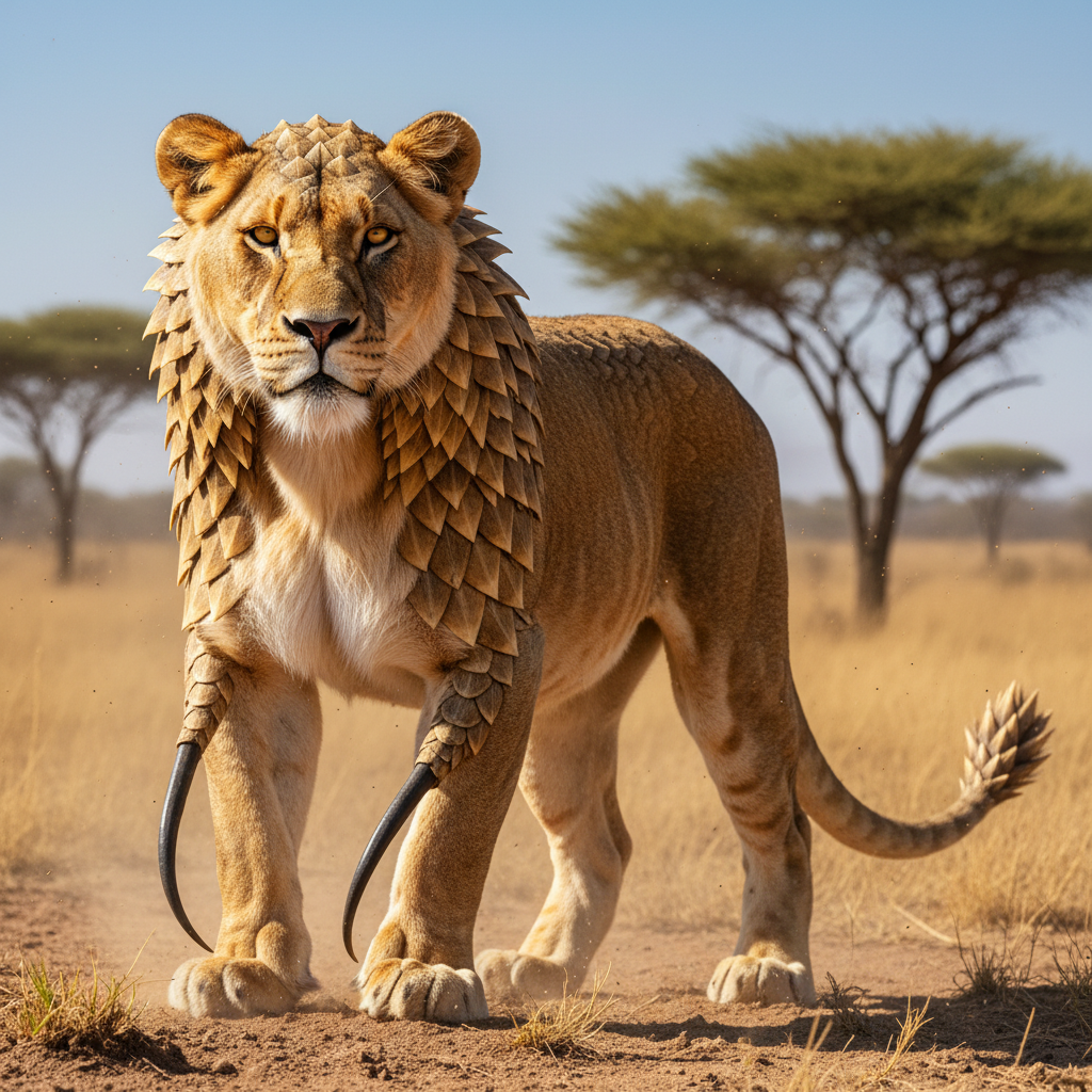 Leogolin - lion and pangolin hybrid