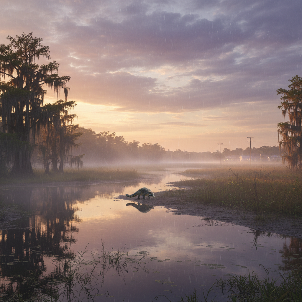 Gatorcoon in its natural habitat - Swamps, marshlands, and riparian zones near human settlements