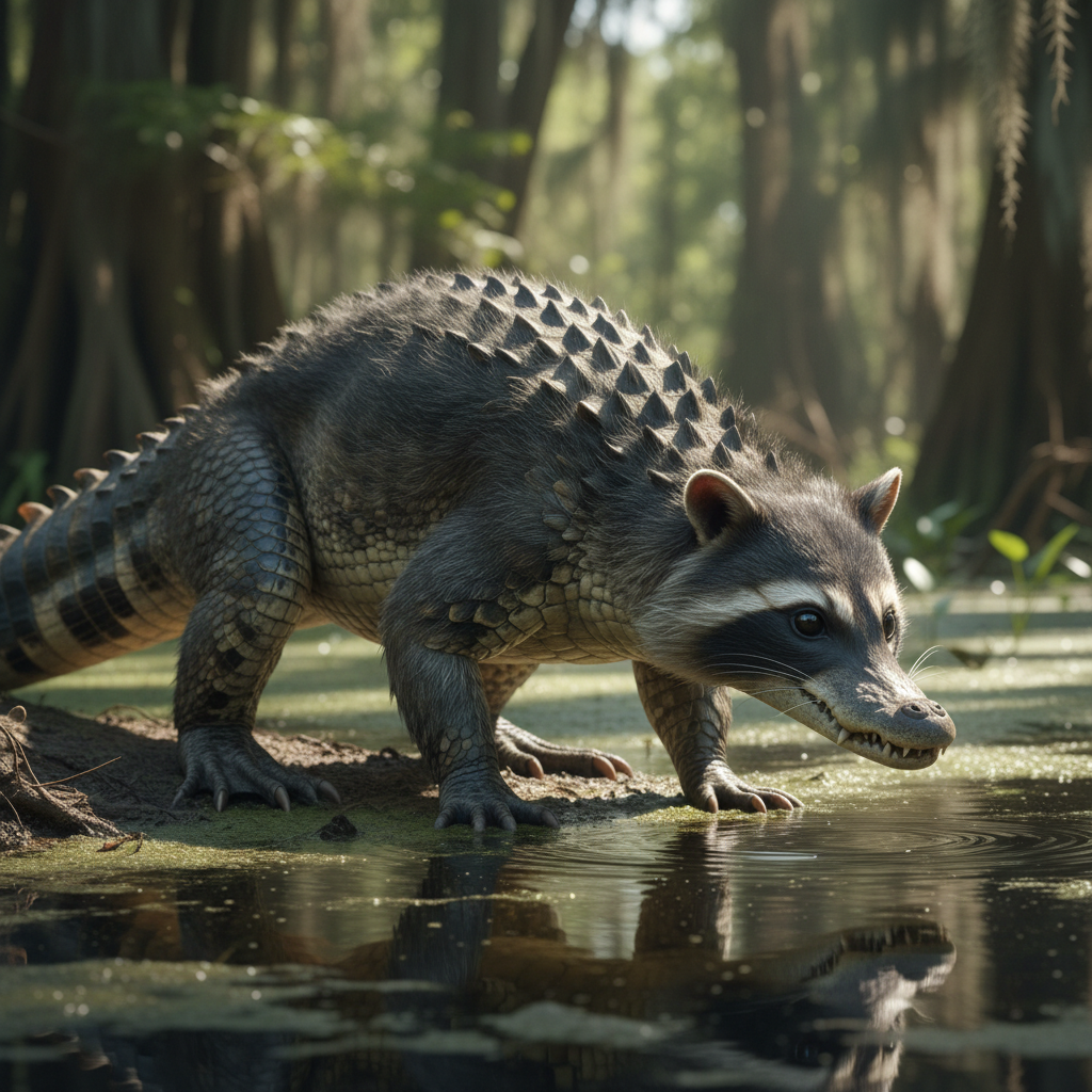 Gatorcoon - alligator and raccoon hybrid