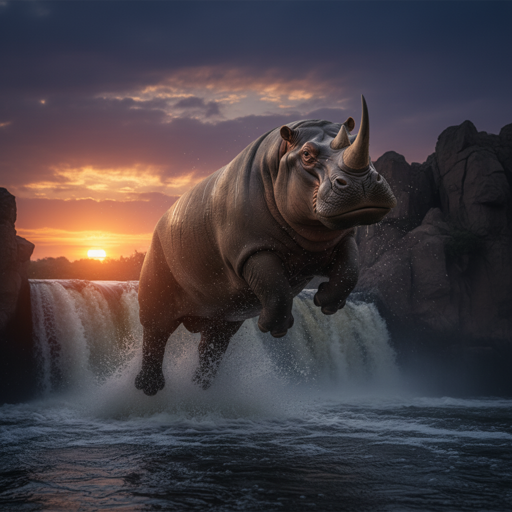 Rhinopota displaying characteristic behavior