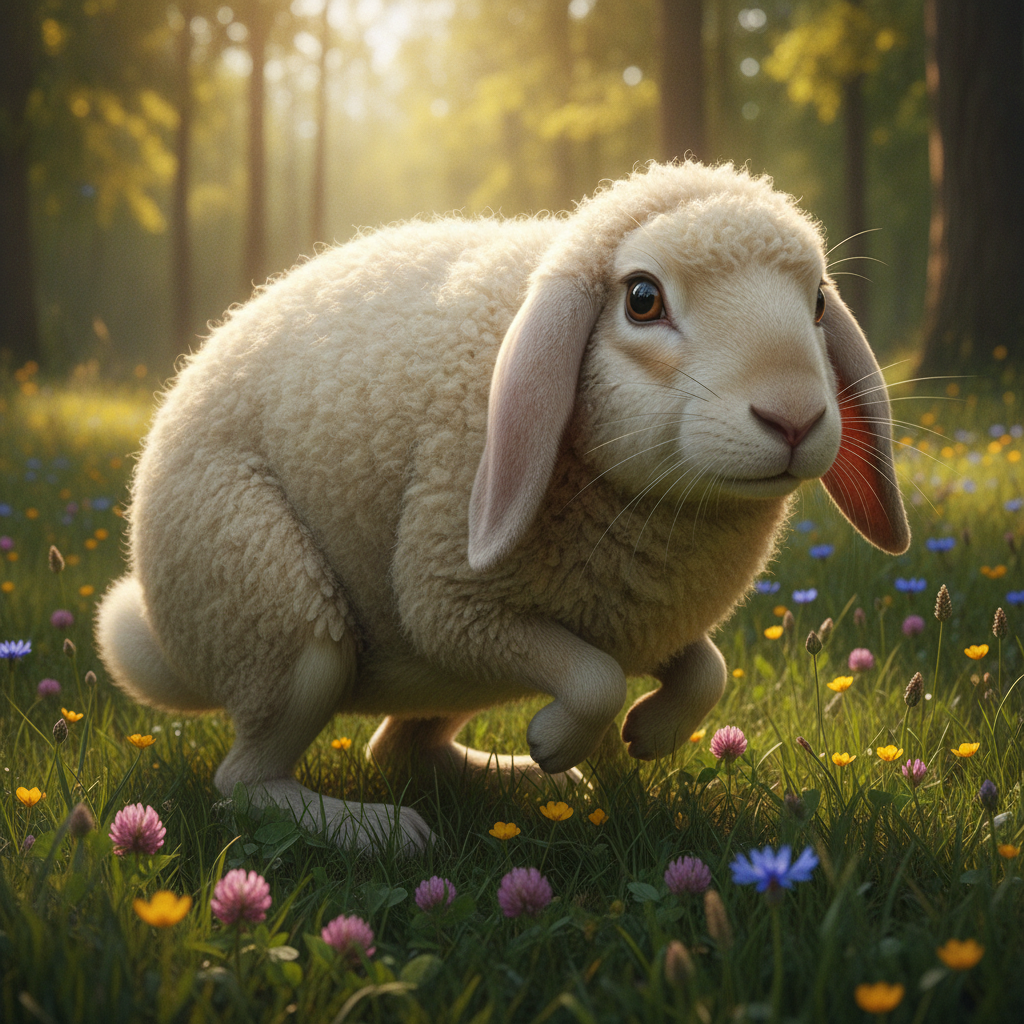 Fluffle-Hop - rabbit and sheep hybrid