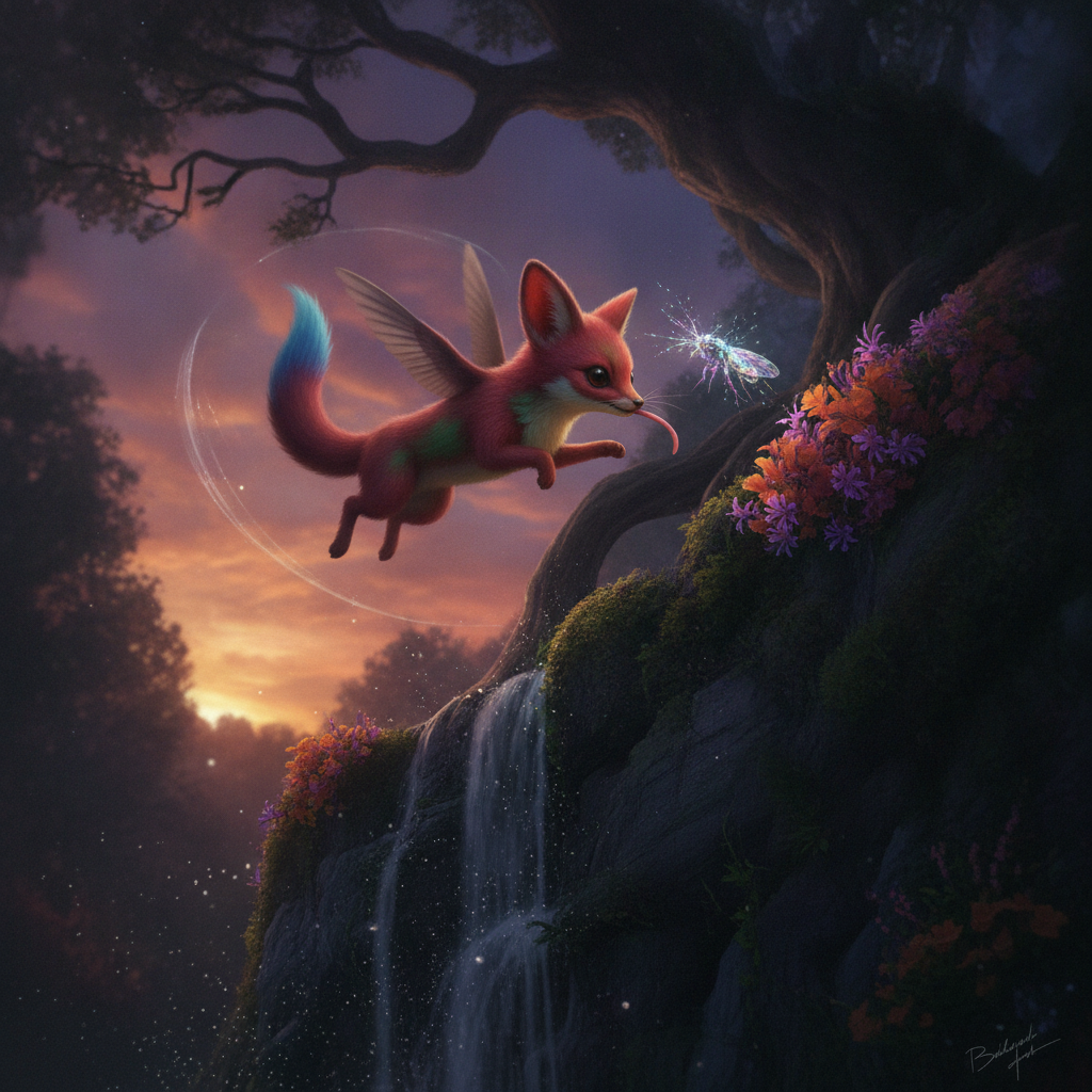 Rubyrine Vulpix displaying characteristic behavior
