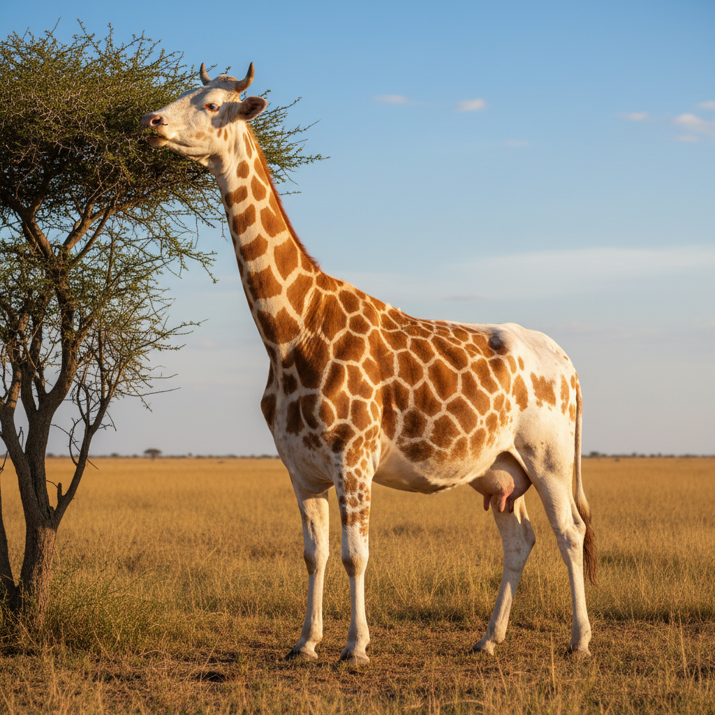 Cowraffe - cow and giraffe hybrid