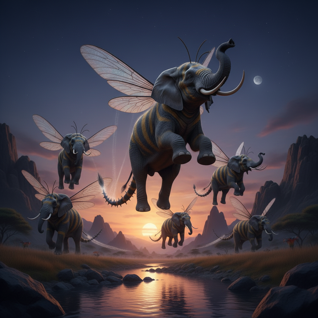 Mellifant displaying characteristic behavior