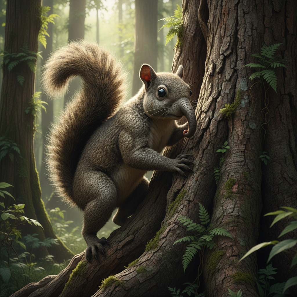 Probosquirrel - squirrel and elephant hybrid