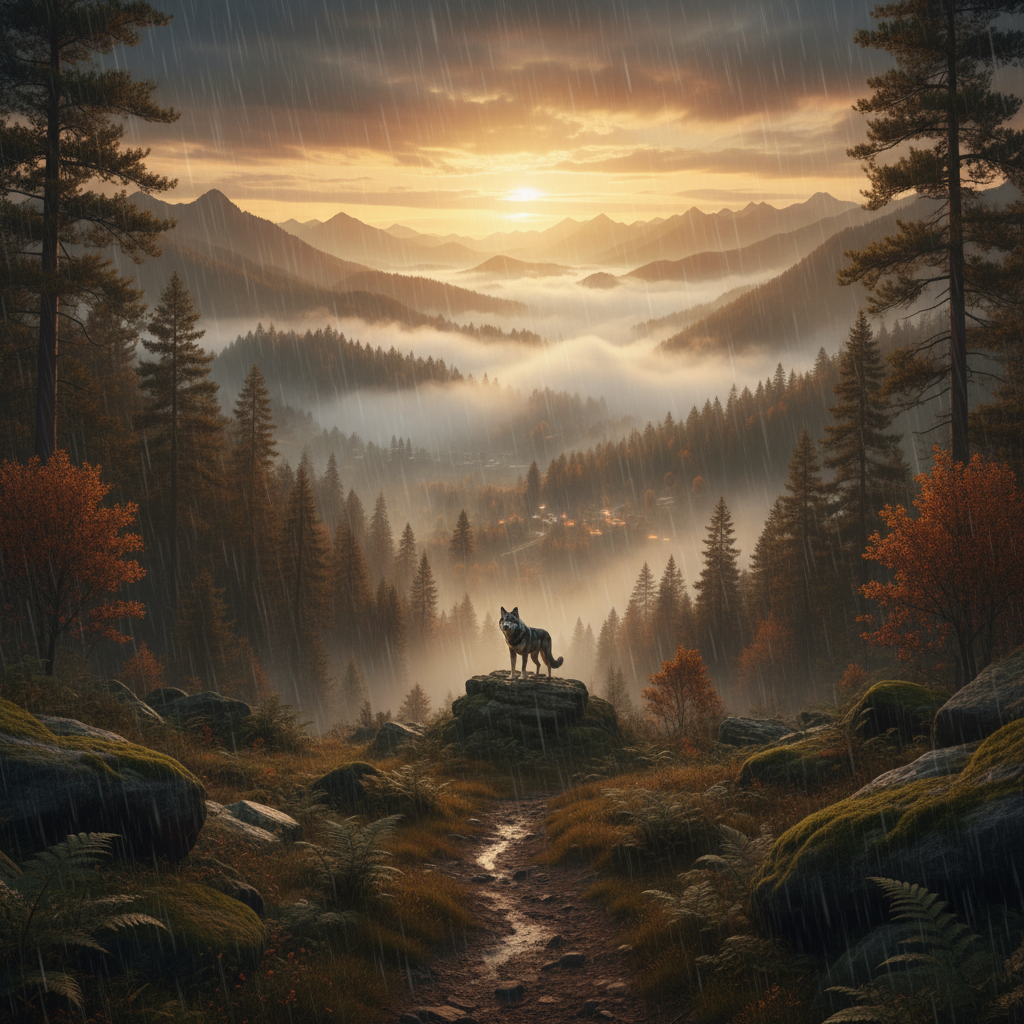 Lycanine in its natural habitat - Temperate Forests and Mountainous Regions, often near the borders of civilization