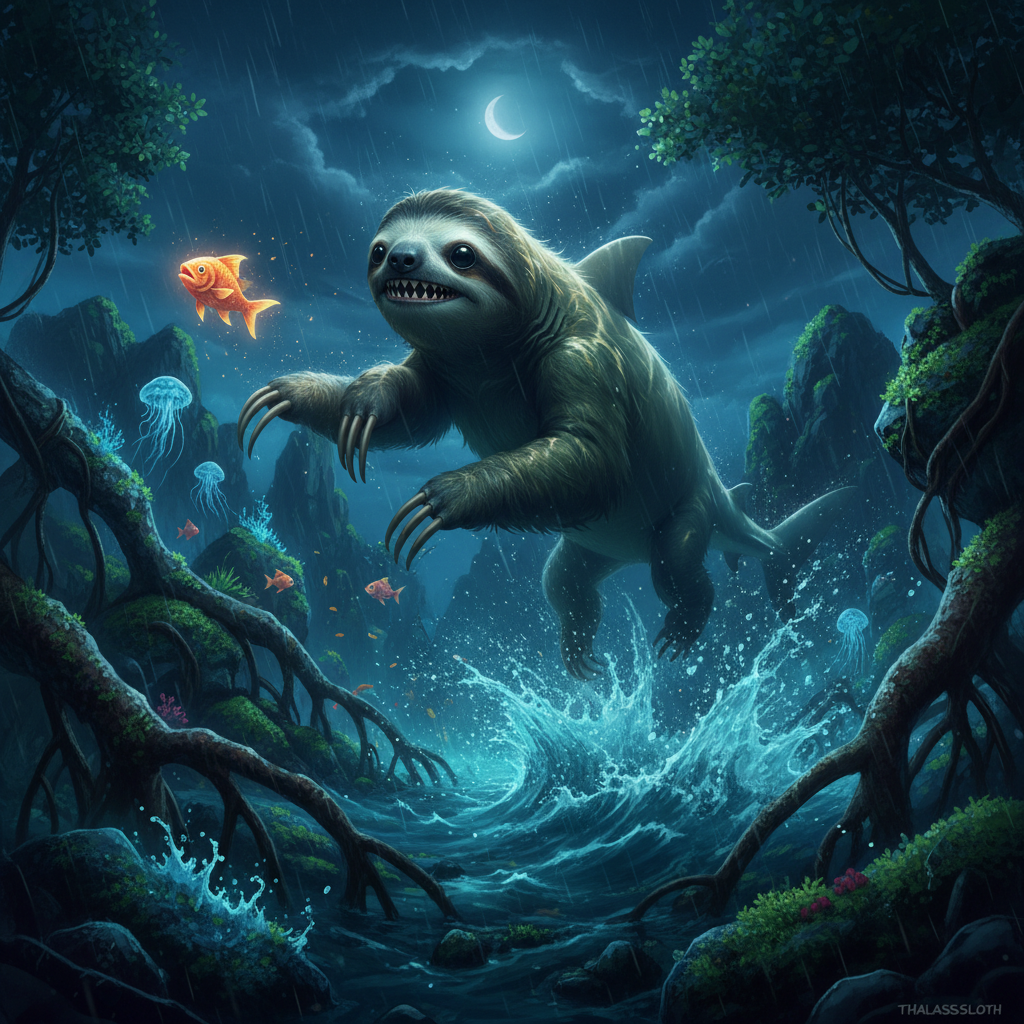 Thalassosloth displaying characteristic behavior