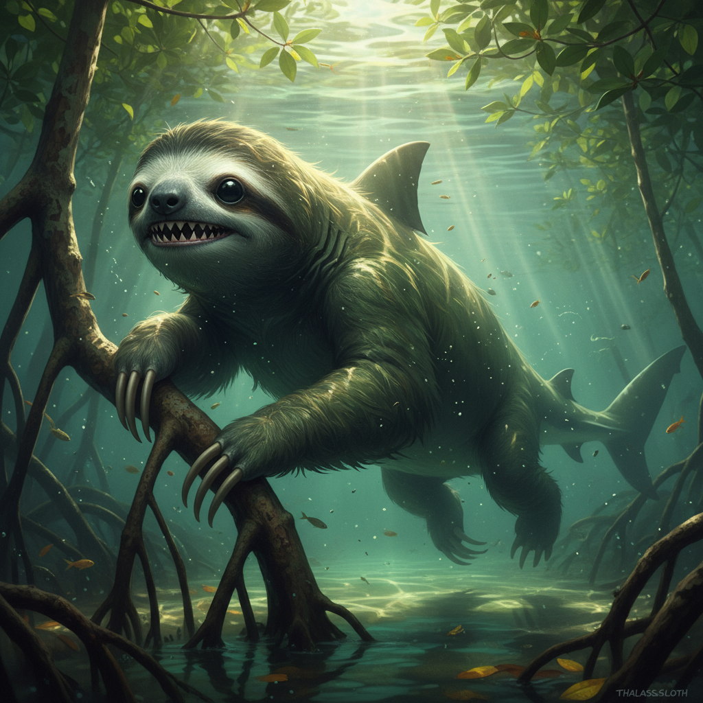 Thalassosloth - sloth and shark hybrid