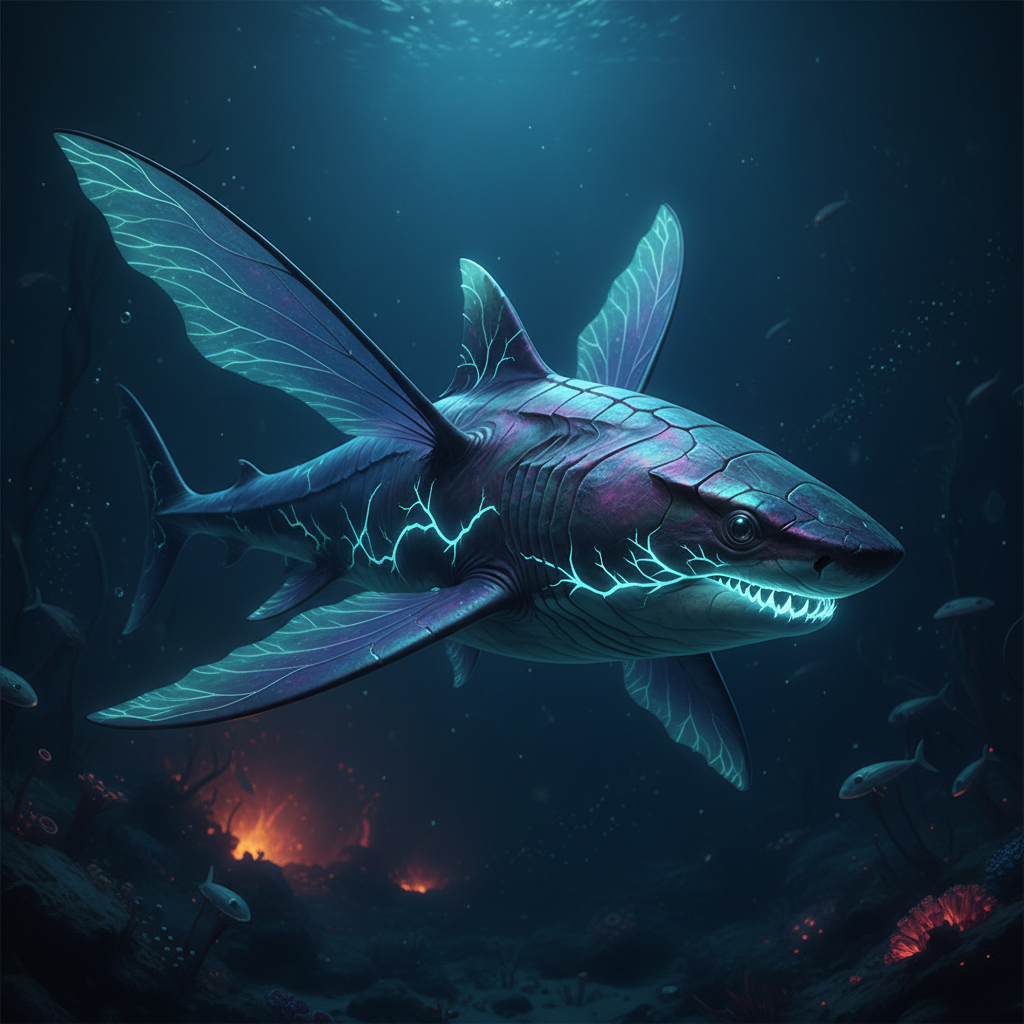 Luminajaw - shark and firefly hybrid