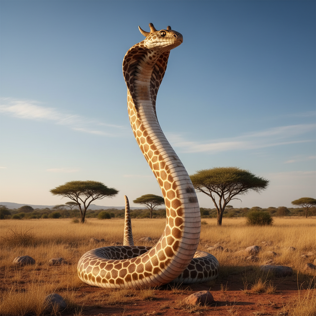 Giraffobra - cobra and giraffe hybrid