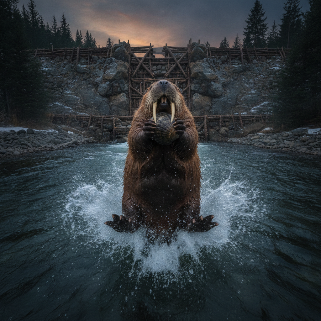 Walrusbeaver displaying characteristic behavior