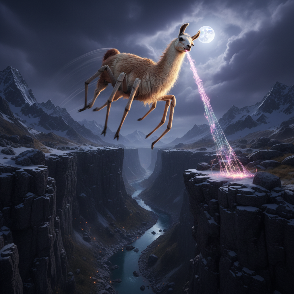 Arachnellama displaying characteristic behavior