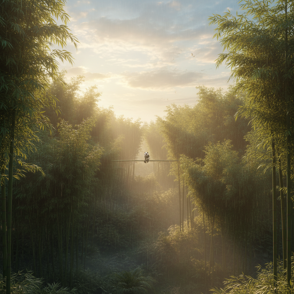 Pandgecko in its natural habitat - Temperate Bamboo Forests, Arboreal Canopies