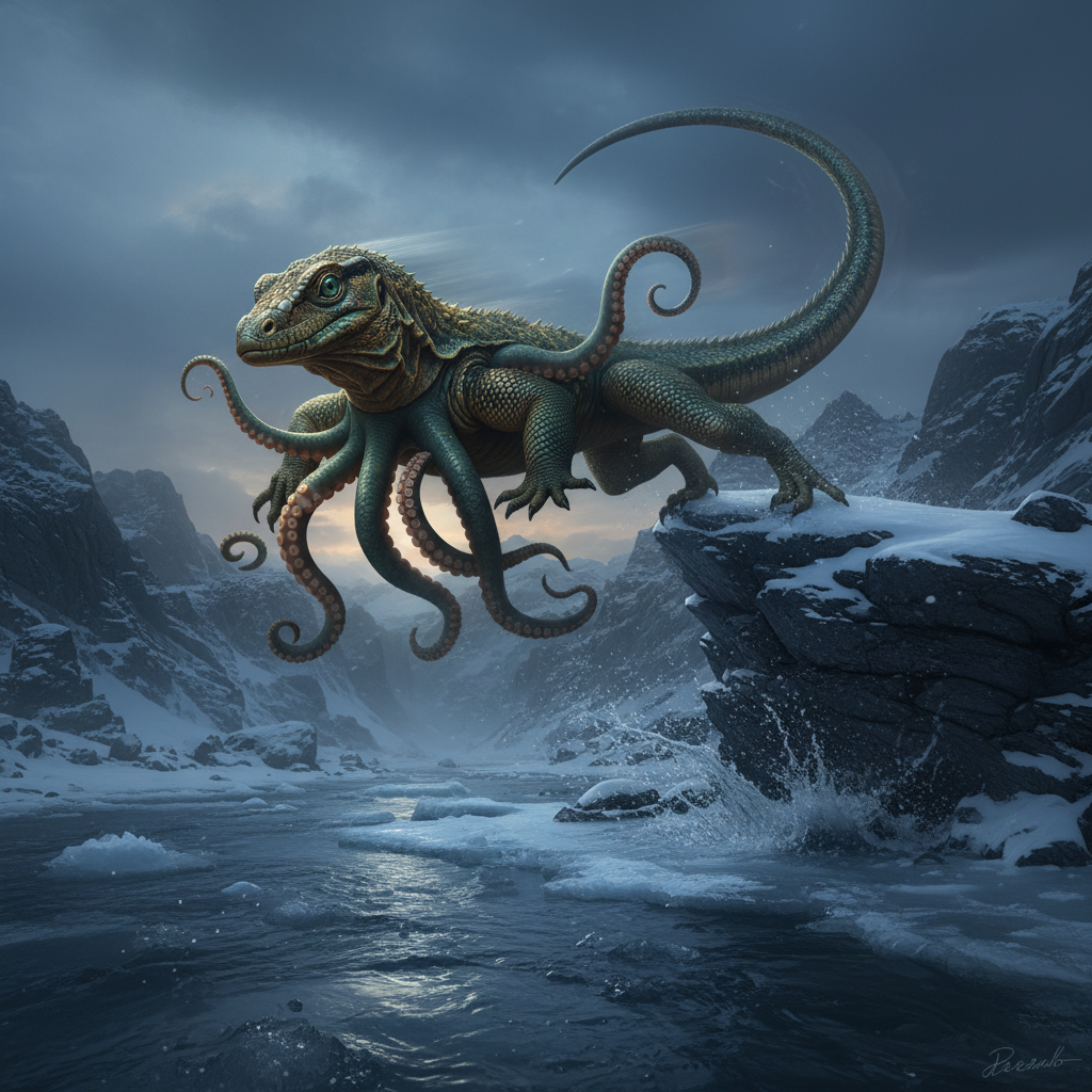 Reptopus displaying characteristic behavior