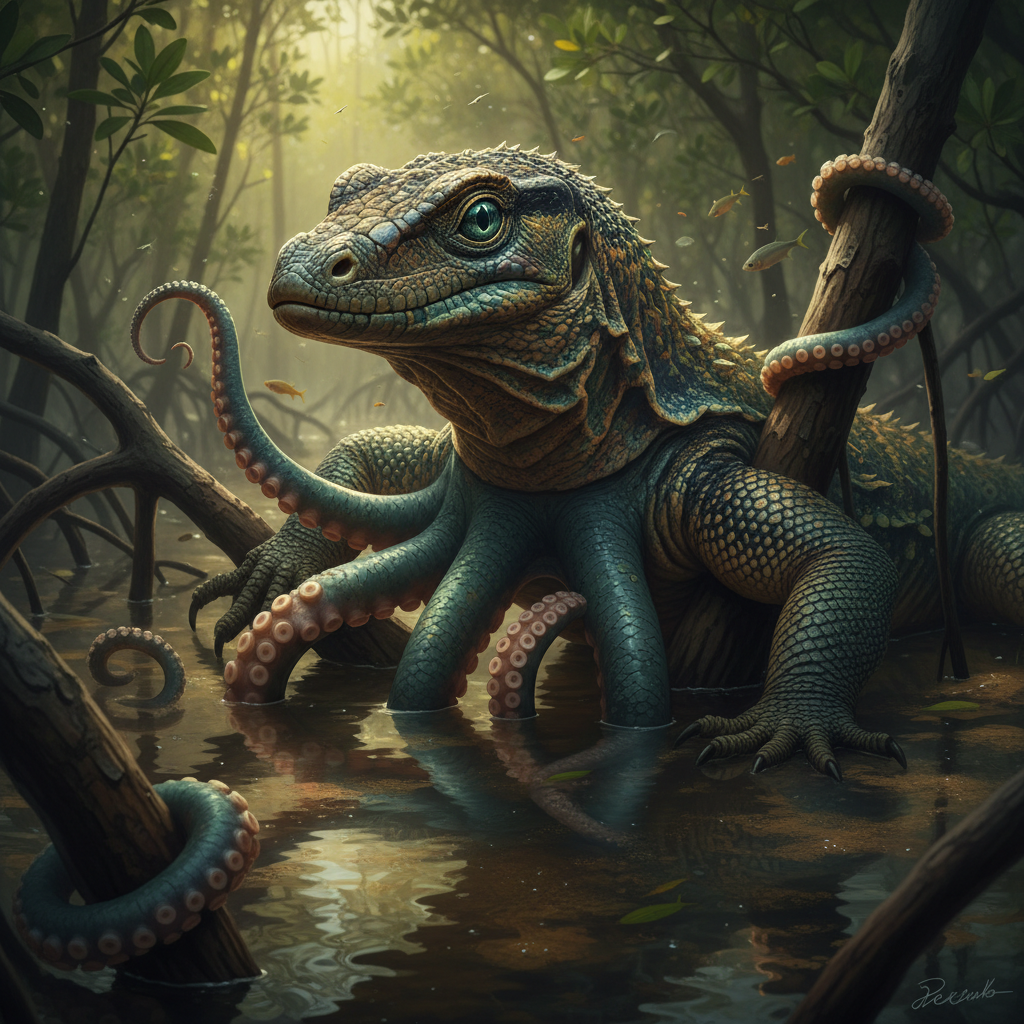 Reptopus - lizard and octopus hybrid