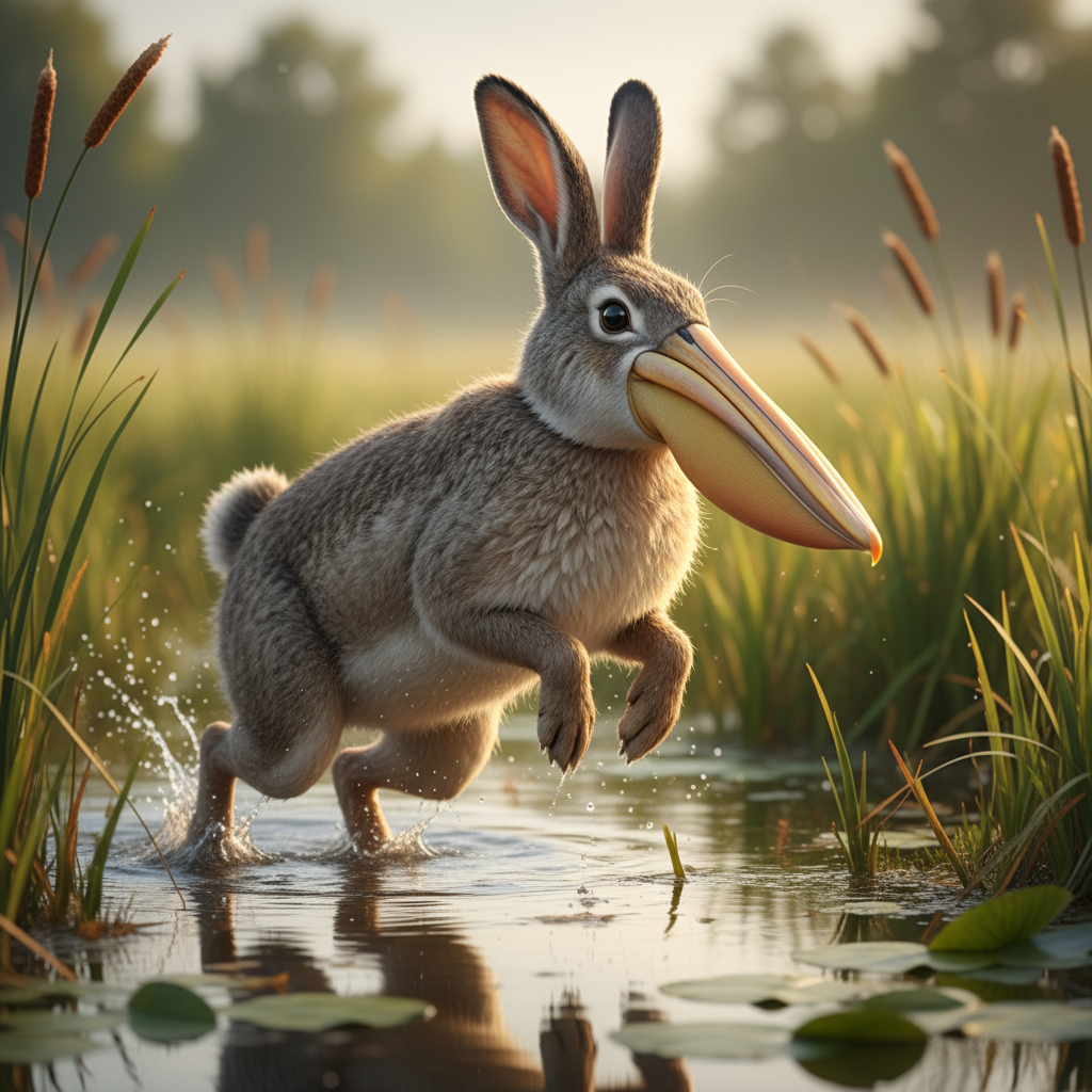 Pelunny - pelican and rabbit hybrid
