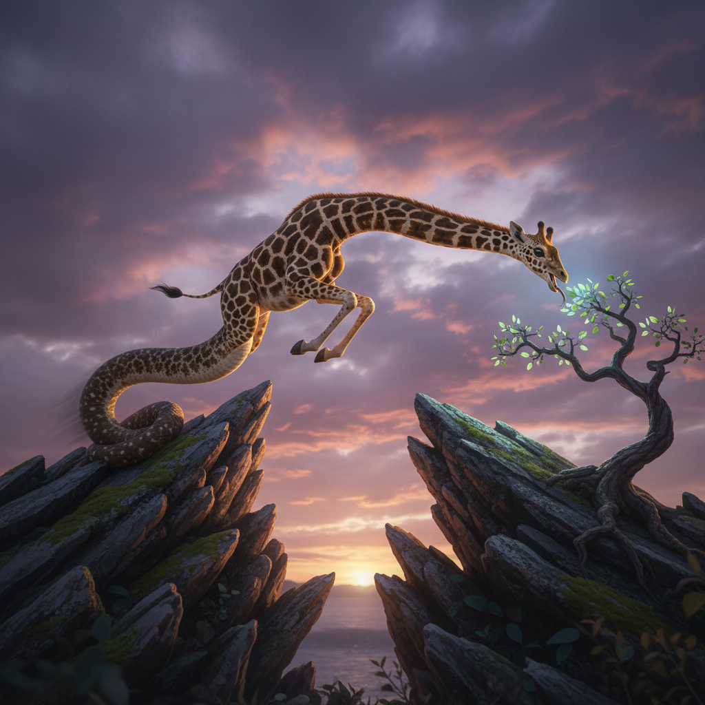 Girasnake displaying characteristic behavior