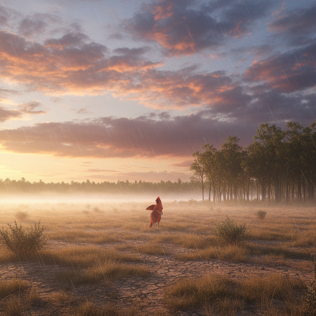 Cardinaroo in its natural habitat - Arid Scrublands bordering Temperate Forest Edges
