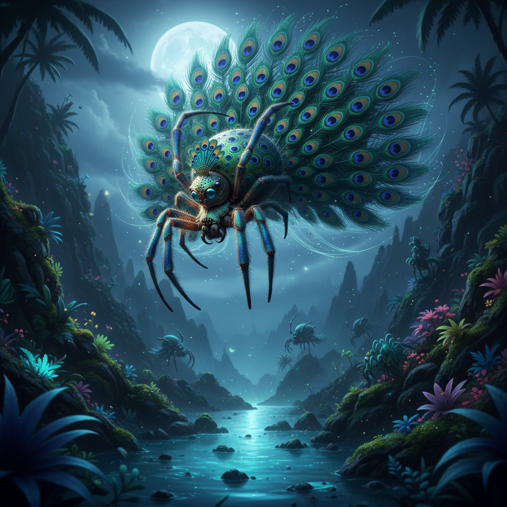 Pavonarachnid displaying characteristic behavior