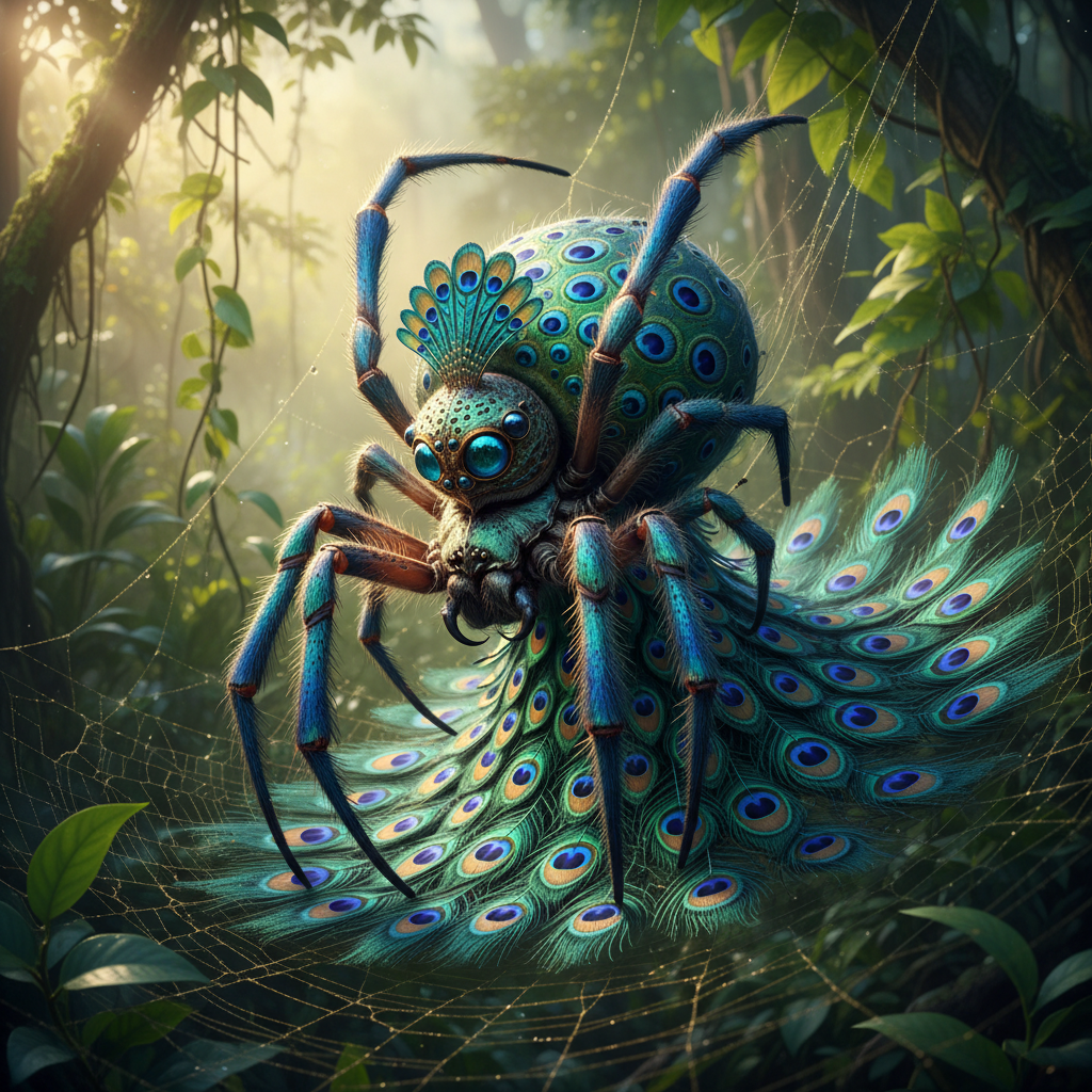 Pavonarachnid - peacock and spider hybrid