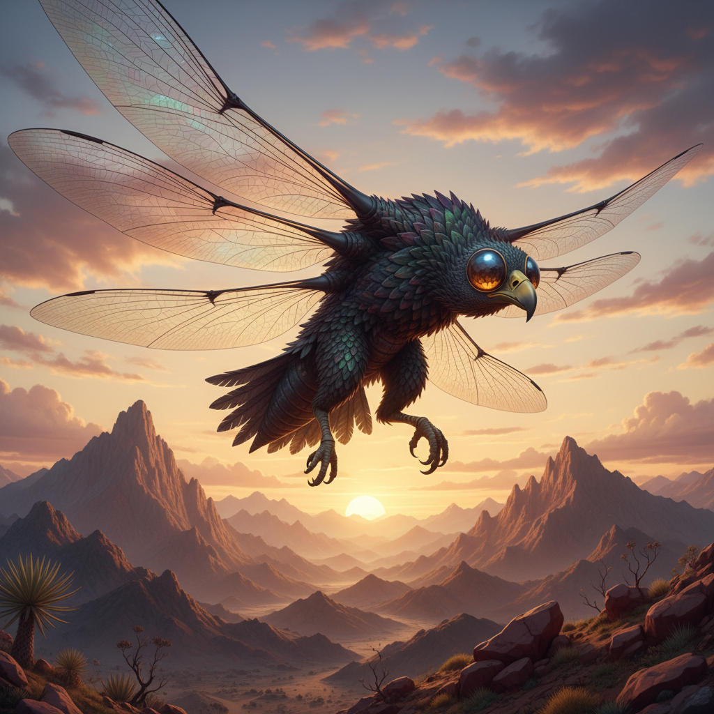 Vulturdrake - dragonfly and vulture hybrid