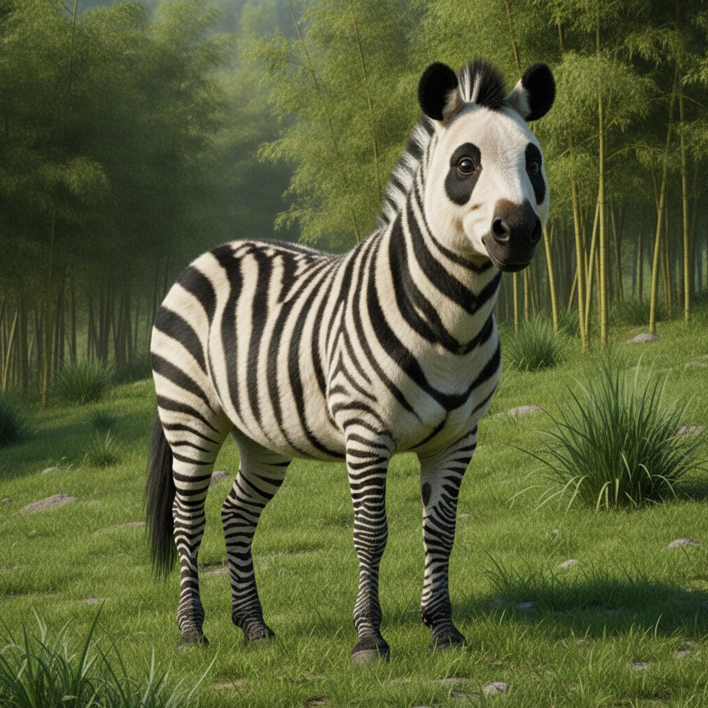 Zebranda - zebra and panda hybrid