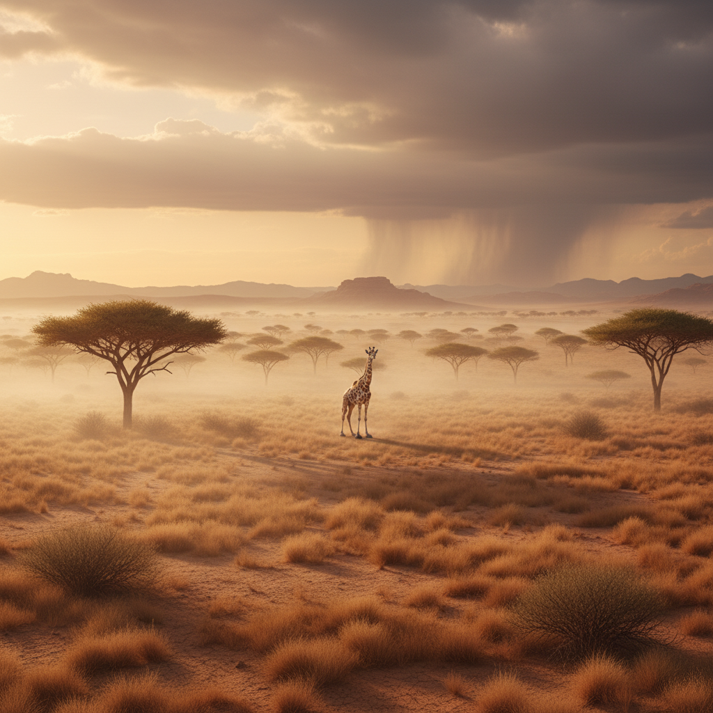Dromelopard in its natural habitat - Arid Savannas and Semi-deserts