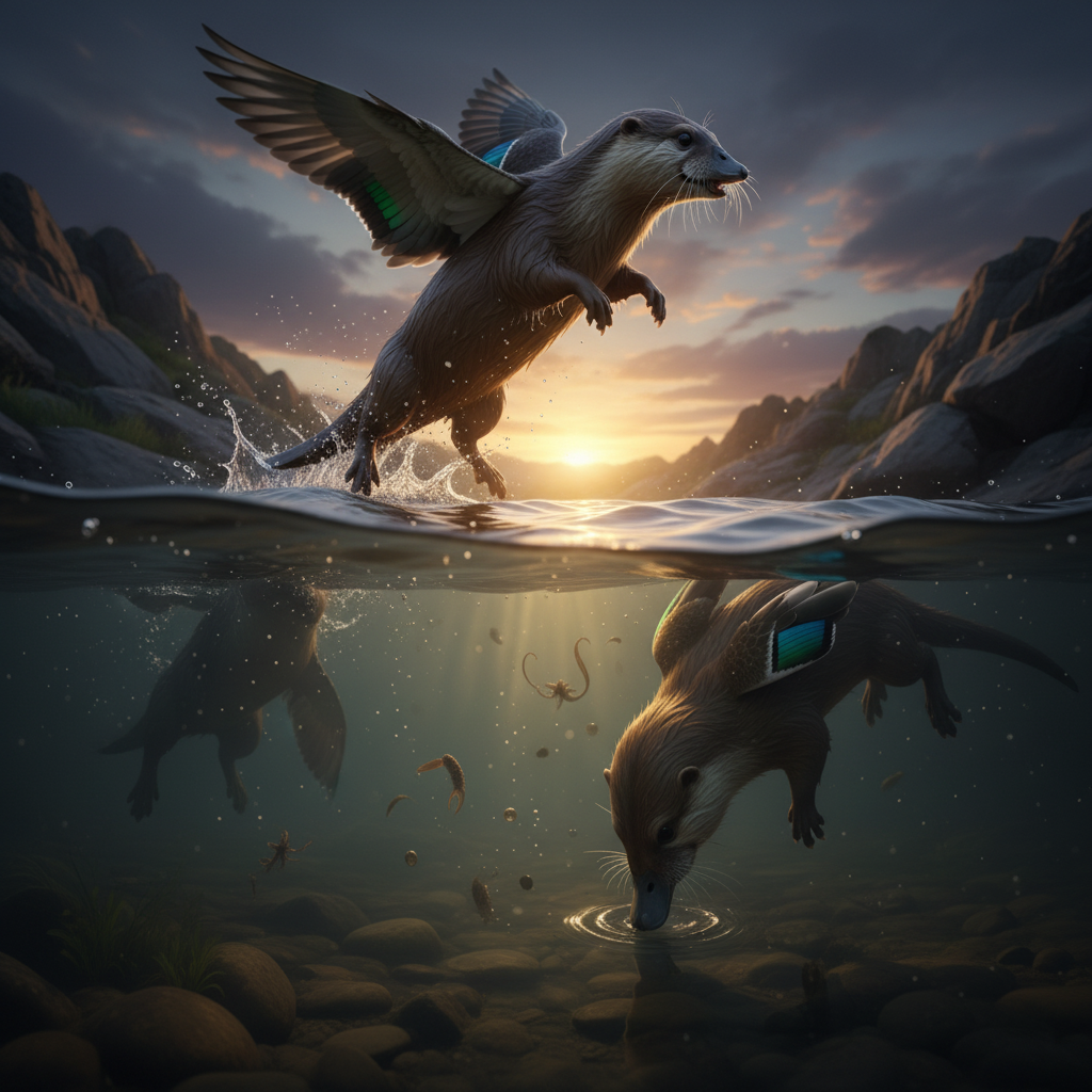 Riverquill displaying characteristic behavior