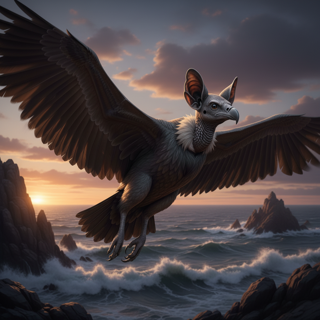 Chirovulture displaying characteristic behavior