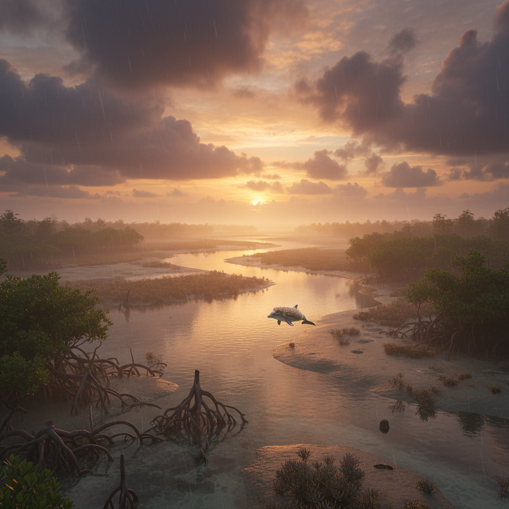 Pricklefin in its natural habitat - Coastal estuaries, shallow reefs, and mangrove swamps