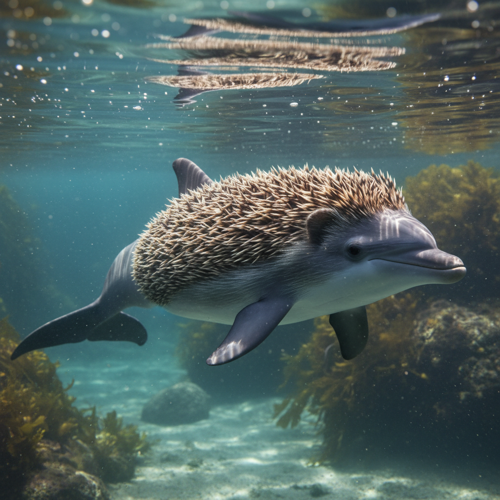 Pricklefin - hedgehog and dolphin hybrid