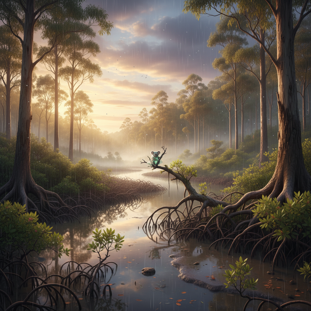 Koalap in its natural habitat - Coastal Eucalyptus Forests and Mangrove Swamps
