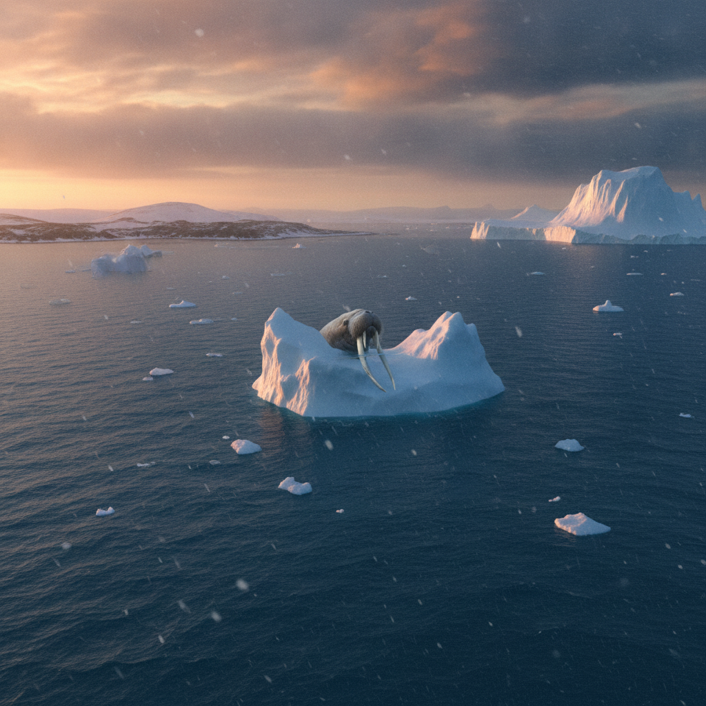 Walruswhale in its natural habitat - Arctic and Subarctic Polar Waters