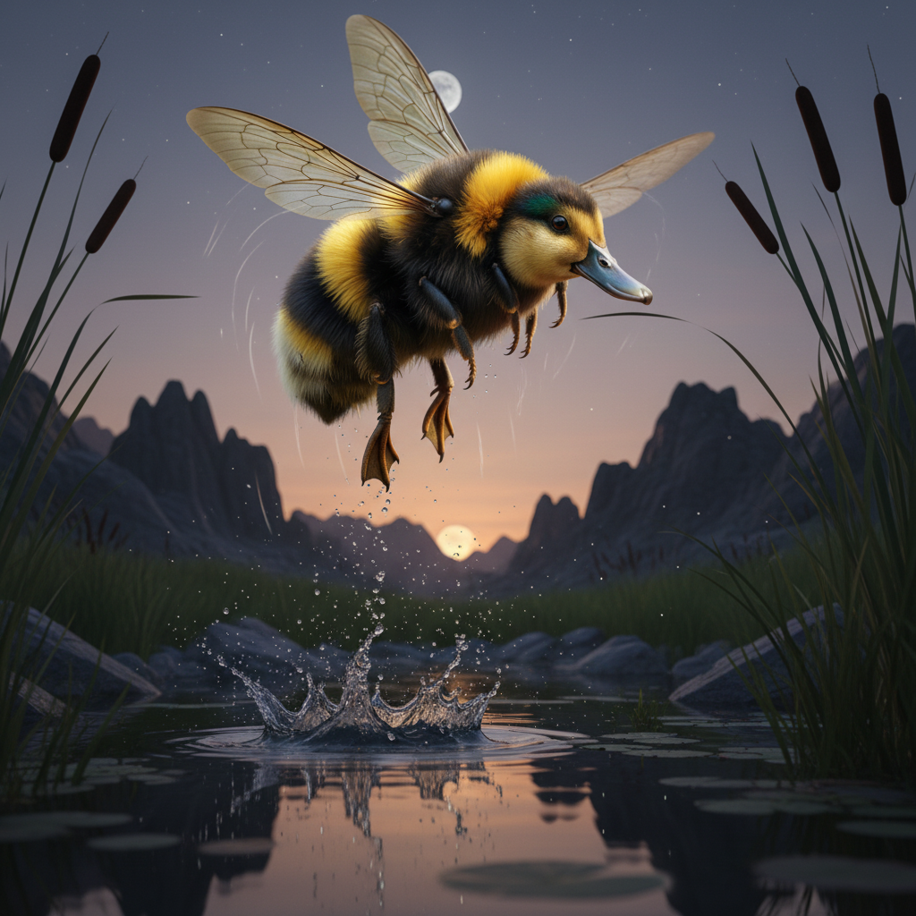 Dumblebee displaying characteristic behavior