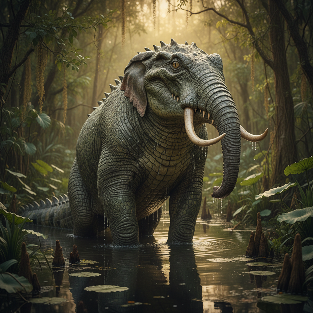Trunkodile - elephant and crocodile hybrid