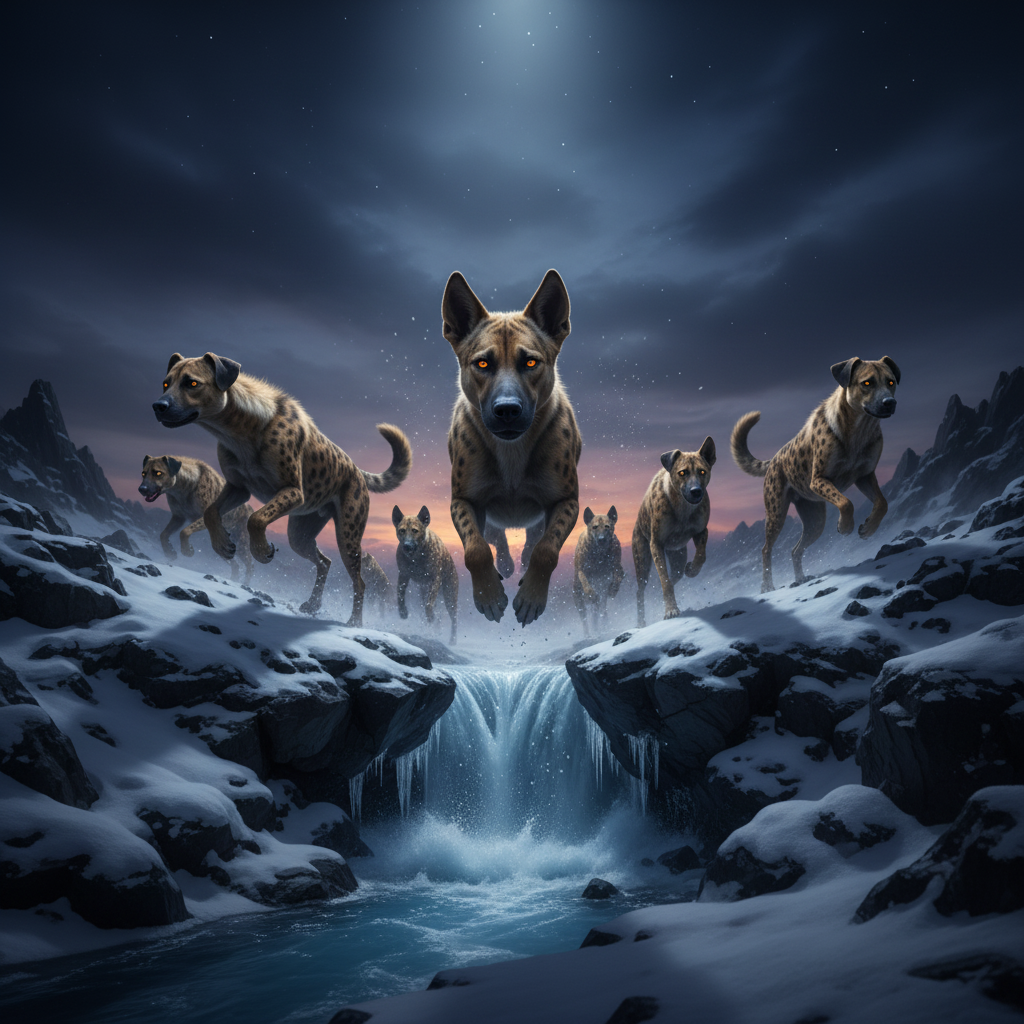 Cacklehound displaying characteristic behavior