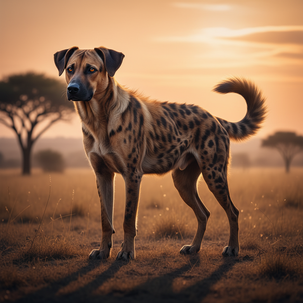 Cacklehound - hyena and dog hybrid