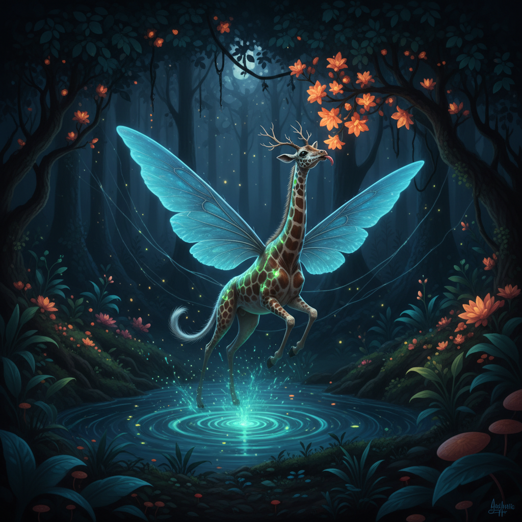 Luminogiraffe displaying characteristic behavior