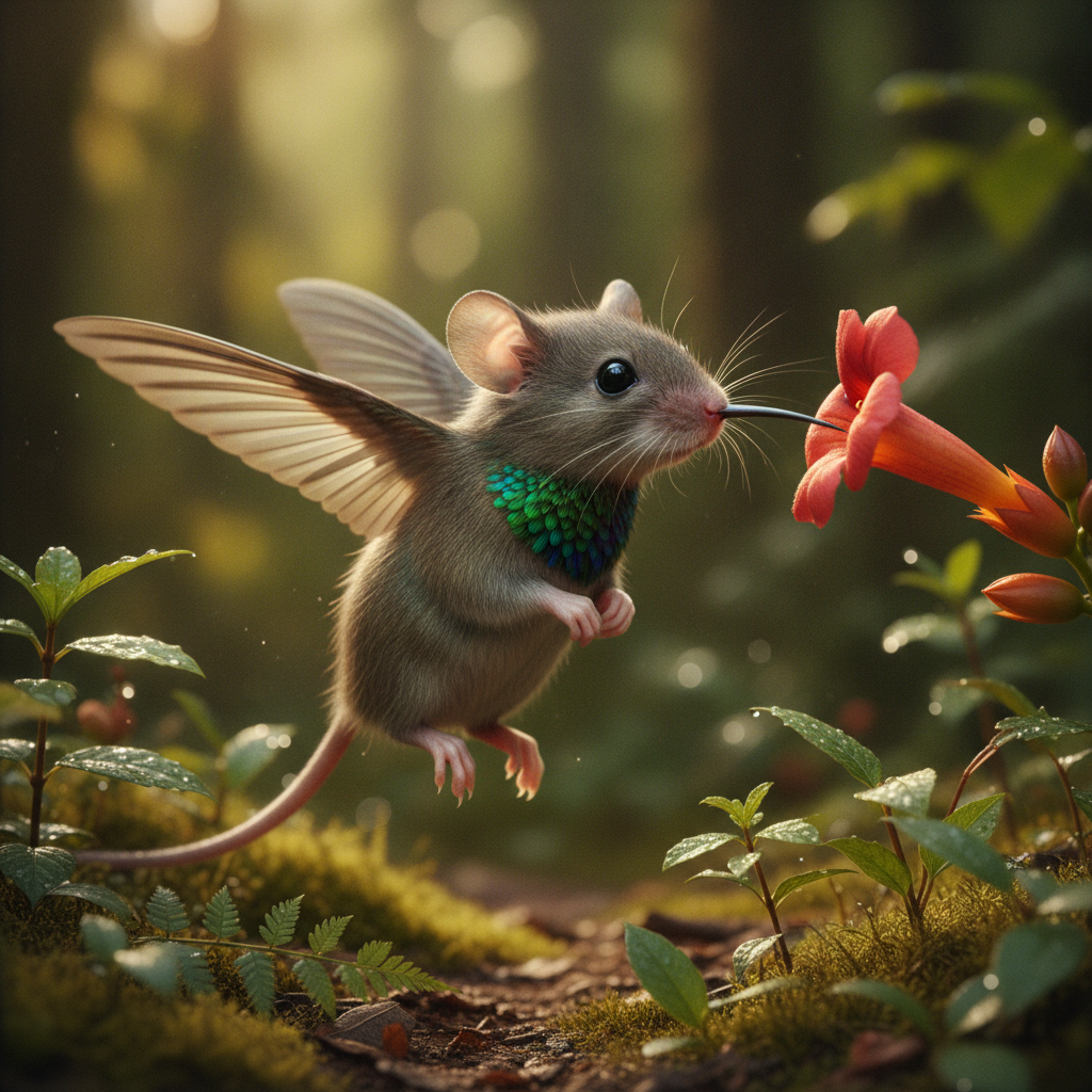 Hummingmouse - hummingbird and mouse hybrid