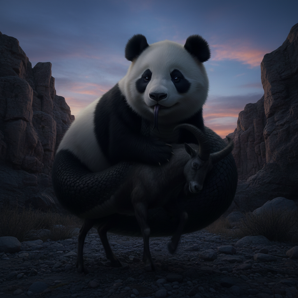 Pandabo displaying characteristic behavior