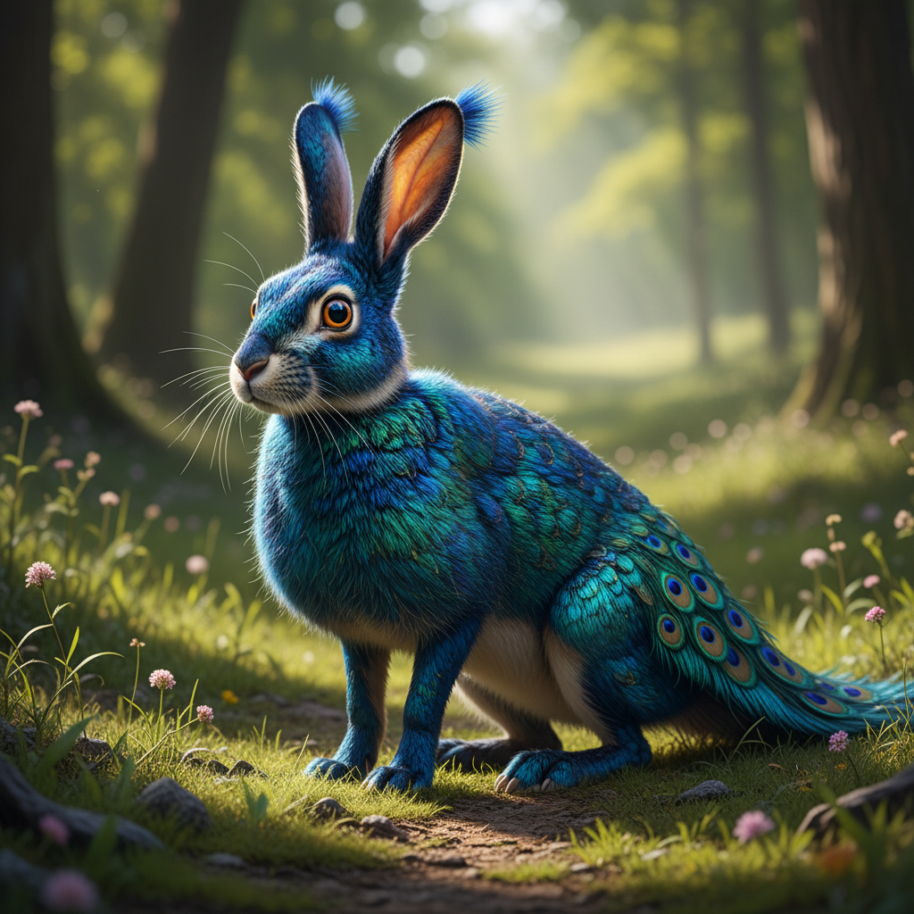 Pavohare - rabbit and peacock hybrid