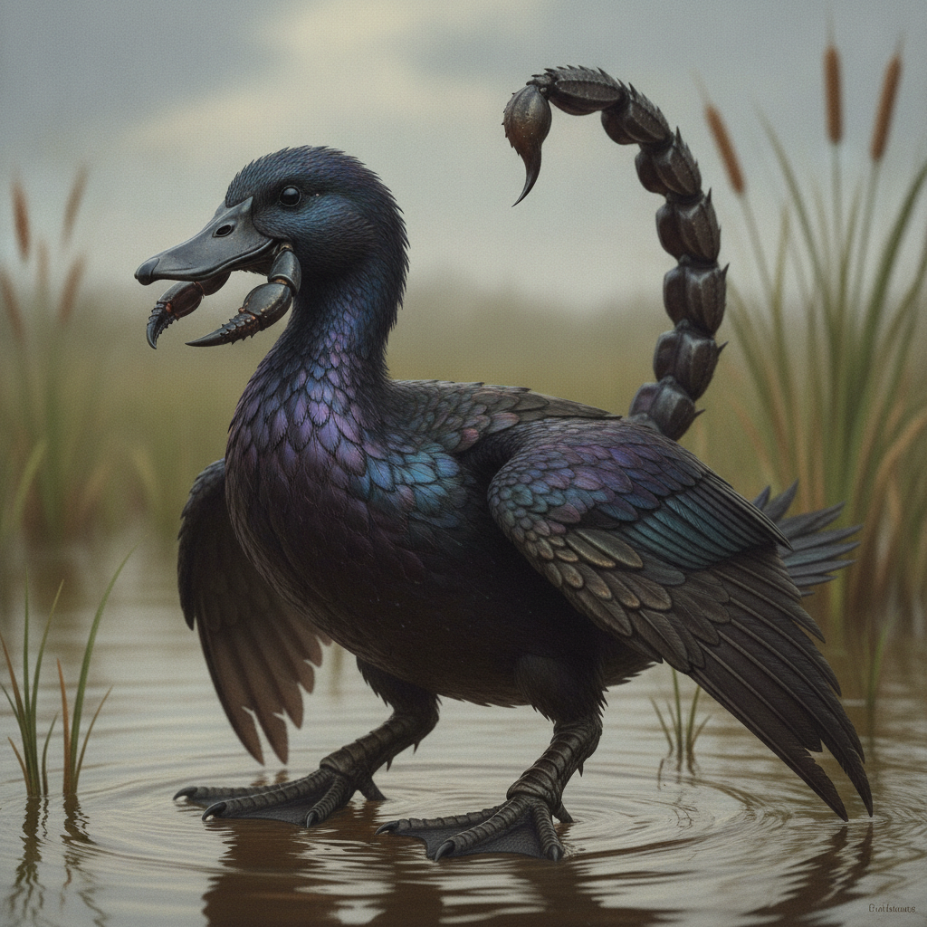 Duskorpion - duck and scorpion hybrid