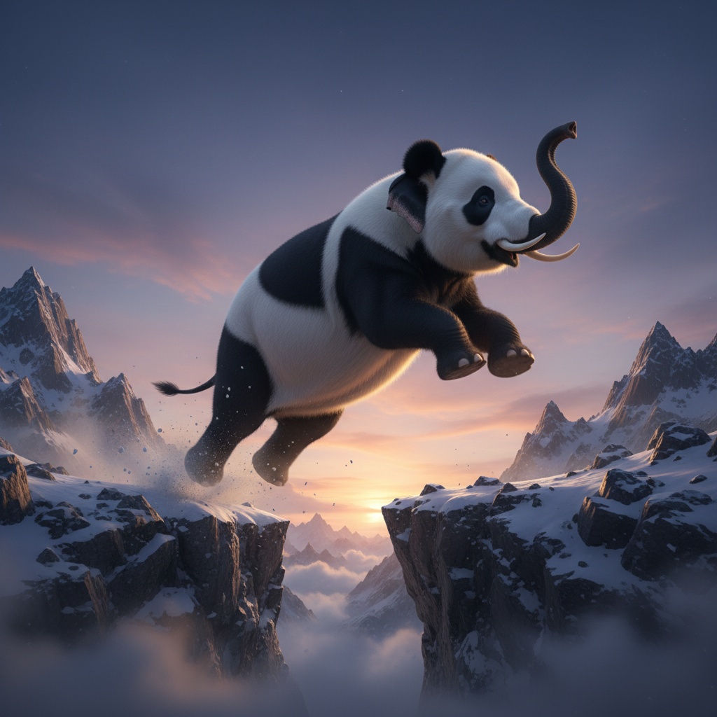 Pandaphant displaying characteristic behavior