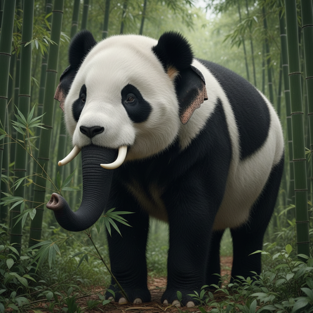 Pandaphant - elephant and panda hybrid
