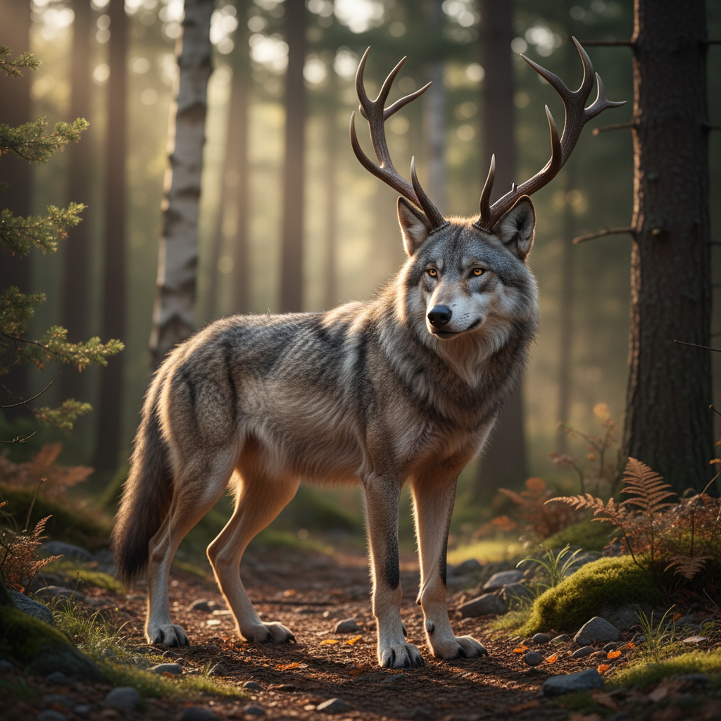 Stagwolf - wolf and deer hybrid