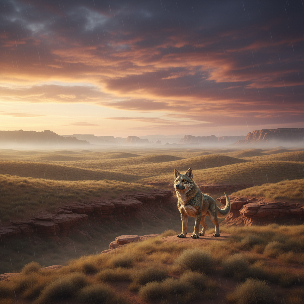 Dracohound in its natural habitat - Arid scrublands, rocky canyons, and savanna edges
