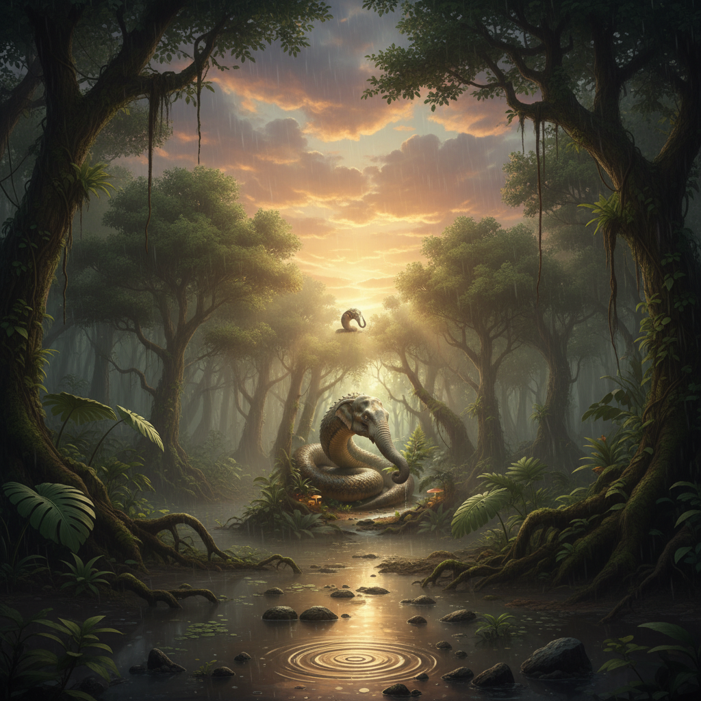 Elephaconda in its natural habitat - Dense Tropical Jungles and Swamplands