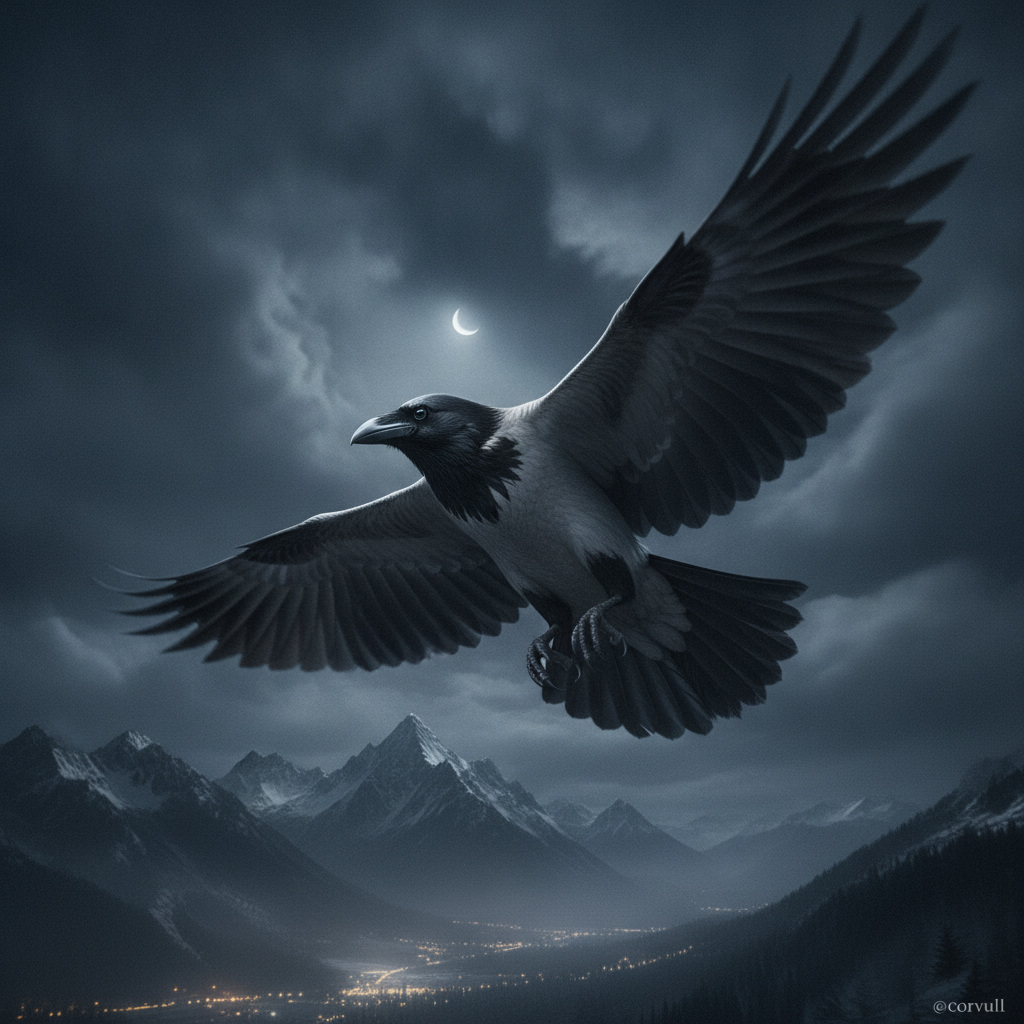 Corvull displaying characteristic behavior