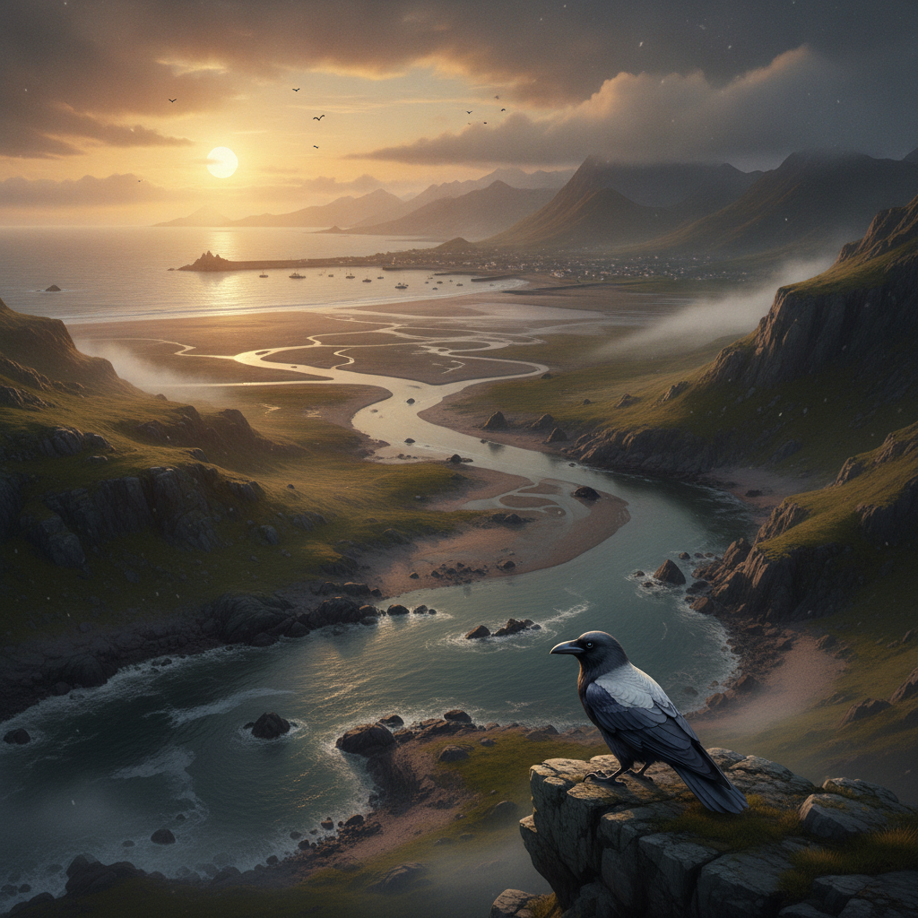 Corvull in its natural habitat - Coastal cliffs, rocky shores, estuaries, port towns, and tidal flats.